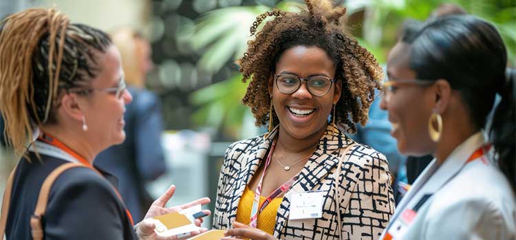 accounting grad students socialize at conference