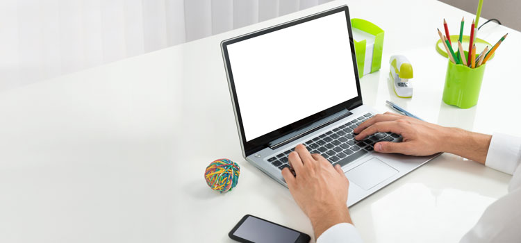 person working on laptop