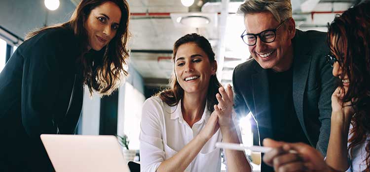 marketing team holds a zoom client meeting