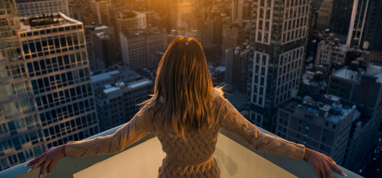 woman enjoying the view of the city